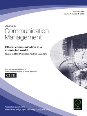 cover image of Journal of Communication Management, Volume 20, Number 1